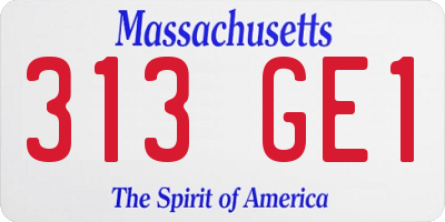 MA license plate 313GE1