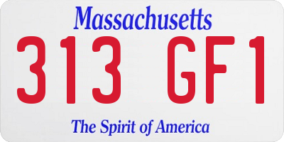MA license plate 313GF1