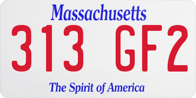MA license plate 313GF2