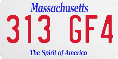 MA license plate 313GF4