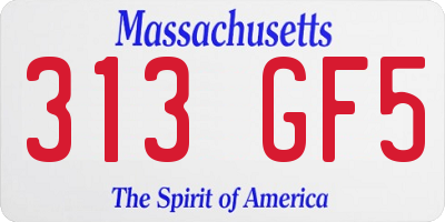MA license plate 313GF5