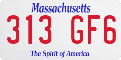 MA license plate 313GF6