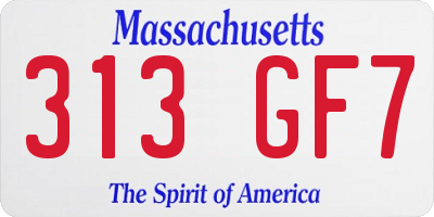 MA license plate 313GF7