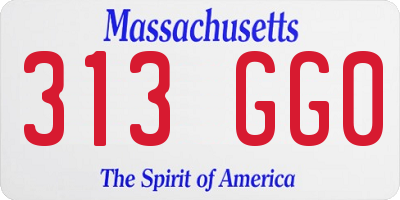 MA license plate 313GG0