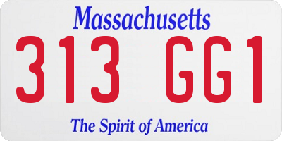 MA license plate 313GG1