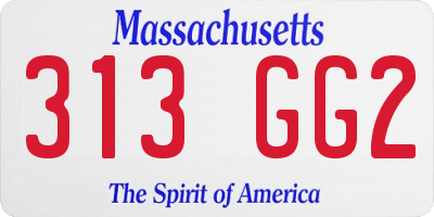 MA license plate 313GG2