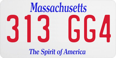 MA license plate 313GG4