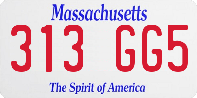 MA license plate 313GG5