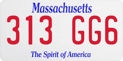 MA license plate 313GG6