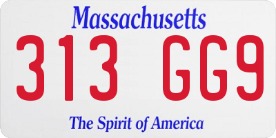 MA license plate 313GG9