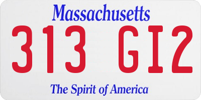 MA license plate 313GI2