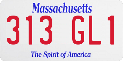 MA license plate 313GL1