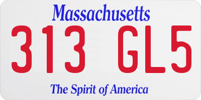 MA license plate 313GL5