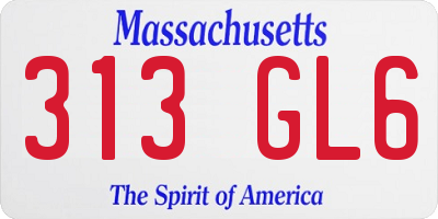 MA license plate 313GL6