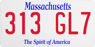 MA license plate 313GL7