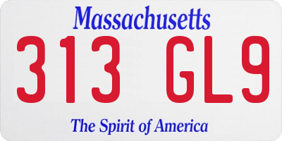 MA license plate 313GL9