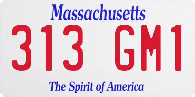 MA license plate 313GM1