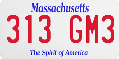 MA license plate 313GM3