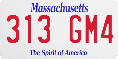MA license plate 313GM4