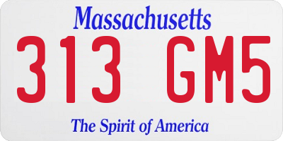 MA license plate 313GM5