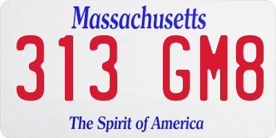 MA license plate 313GM8