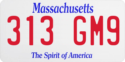 MA license plate 313GM9