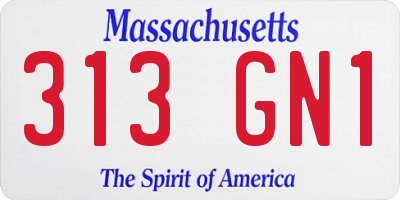 MA license plate 313GN1