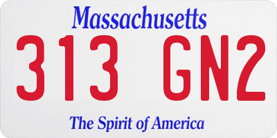 MA license plate 313GN2