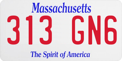 MA license plate 313GN6