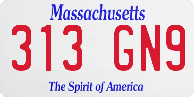 MA license plate 313GN9