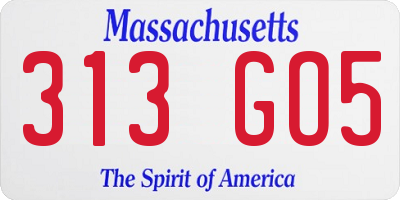 MA license plate 313GO5