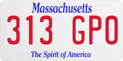 MA license plate 313GP0