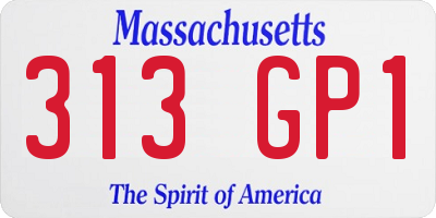 MA license plate 313GP1