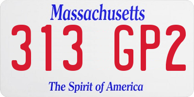 MA license plate 313GP2