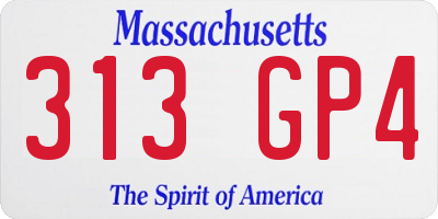 MA license plate 313GP4