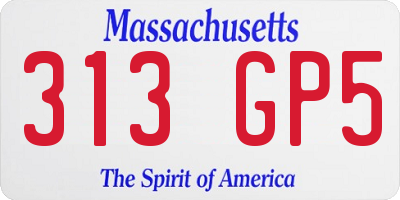 MA license plate 313GP5