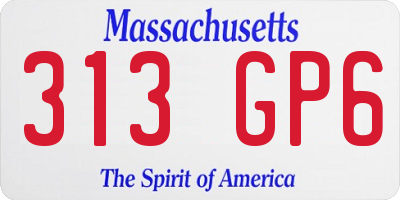 MA license plate 313GP6