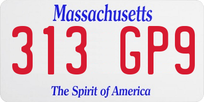 MA license plate 313GP9