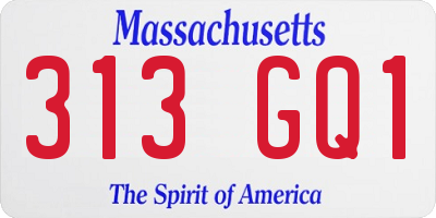 MA license plate 313GQ1