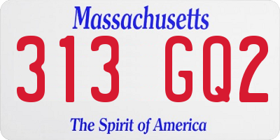 MA license plate 313GQ2