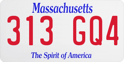 MA license plate 313GQ4