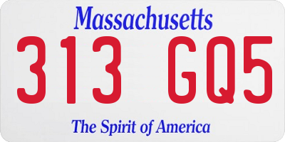 MA license plate 313GQ5
