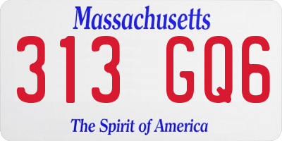 MA license plate 313GQ6