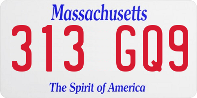 MA license plate 313GQ9