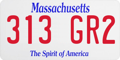 MA license plate 313GR2