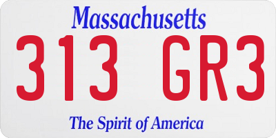 MA license plate 313GR3