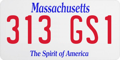 MA license plate 313GS1