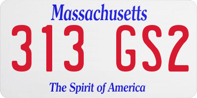 MA license plate 313GS2