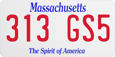 MA license plate 313GS5