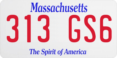 MA license plate 313GS6